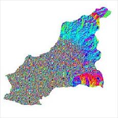 نقشه ی رستری جهت شیب شهرستان بناب (واقع در استان آذربایجان شرقی)