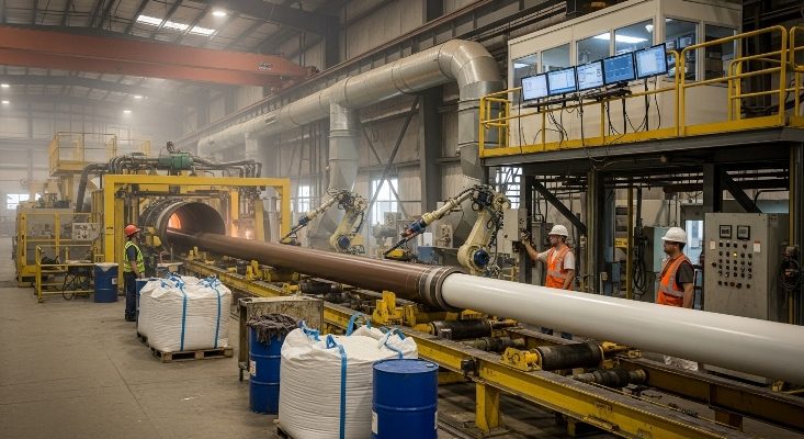 مجموعه استاندارد کارخانه پوشش سه لایه لوله های قطور