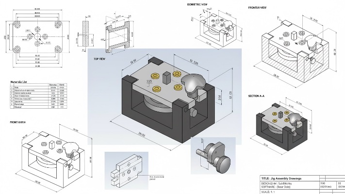 نقشه های اجرایی جیگ طراحی شده در سالیدورک و کتیا