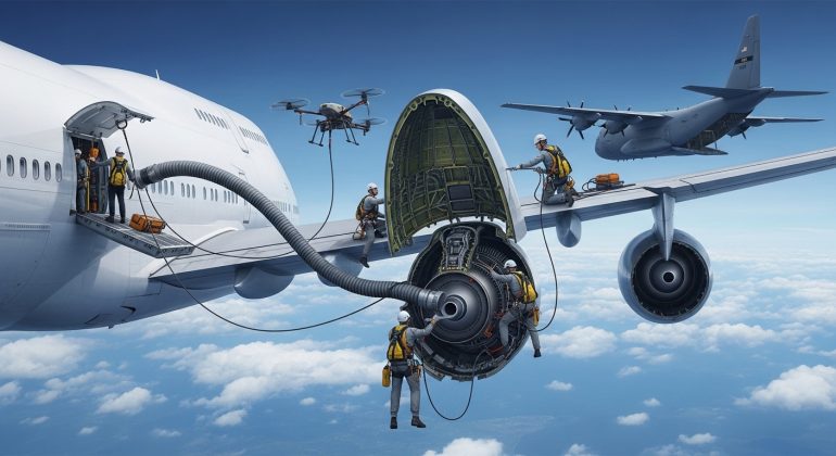 مقاله عملکرد و تعمیر هواپیمای در حال پرواز