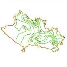 Precipitation contour map of Lorestan