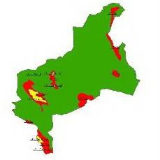 نقشه طبقات اقلیمی استان یزد