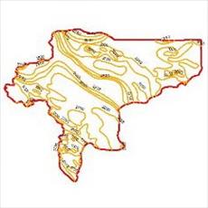 نقشه منحنی های هم تبخیر استان اصفهان