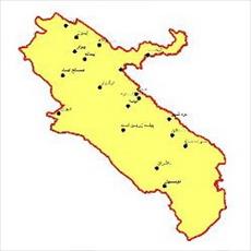 شیپ فایل شهرهای استان ایلام به صورت نقطه ای