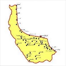 شیپ فایل شهرهای استان گیلان به صورت نقطه ای