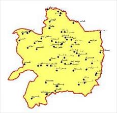 شیپ فایل شهرهای استان خراسان رضوی به صورت نقطه ای