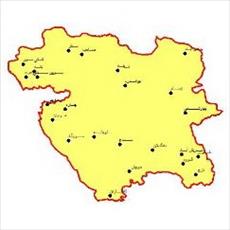 شیپ فایل شهرهای استان کردستان به صورت نقطه ای