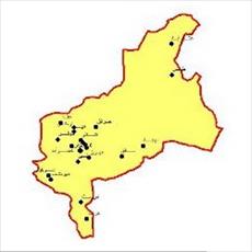 شیپ فایل شهرهای استان یزد به صورت نقطه ای